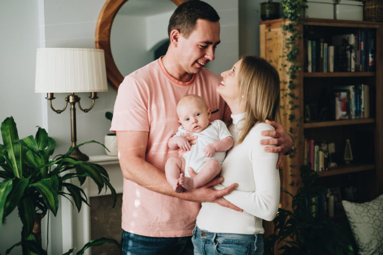 In home lifestyle newborn photo shoot