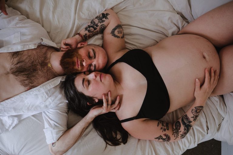 A spicy at home maternity photoshoot